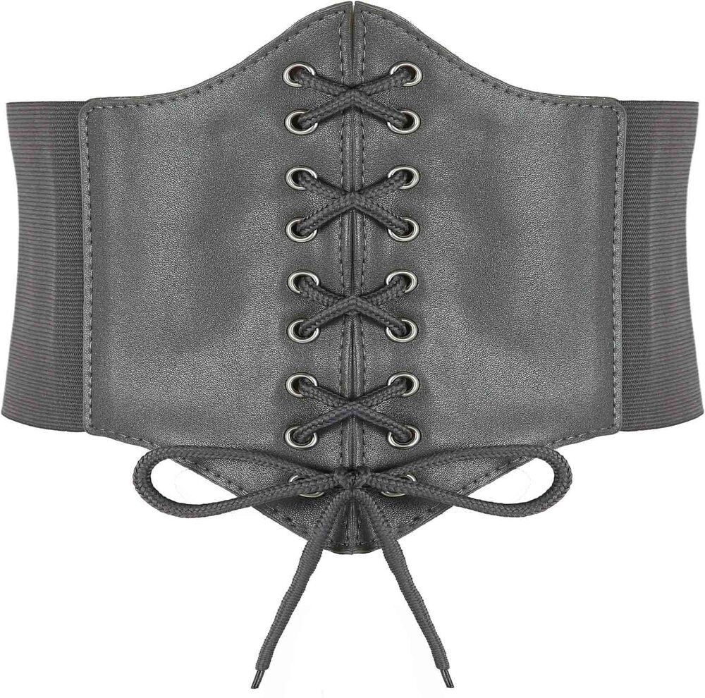 2405 Corsets Belt Tops Leather Vest Pirate Halloween Costume Lace Up Waist